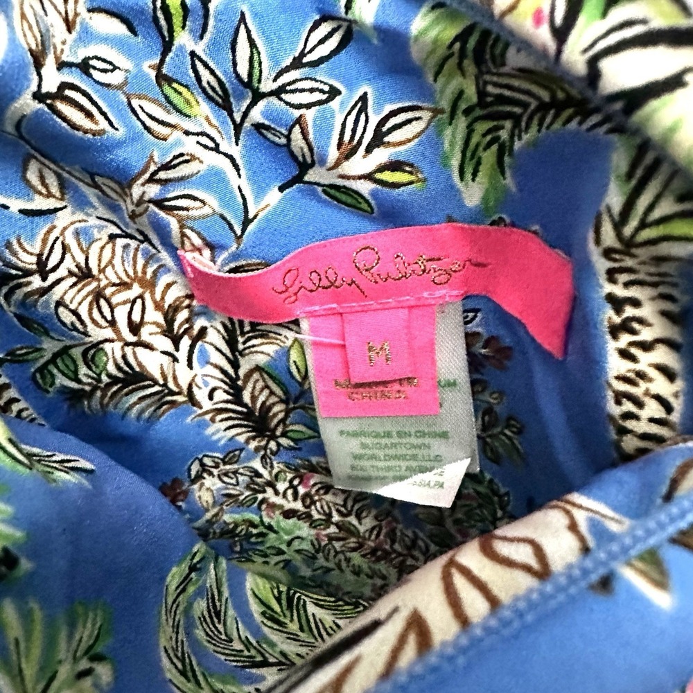 Lilly Pulitzer Deanne Vest M Medium Down Puffer Reversible Thistle Tiger Queen - Picture 5 of 13